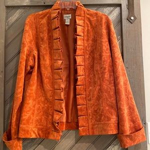 Chico’s rusty-orange corduroy fitted jacket